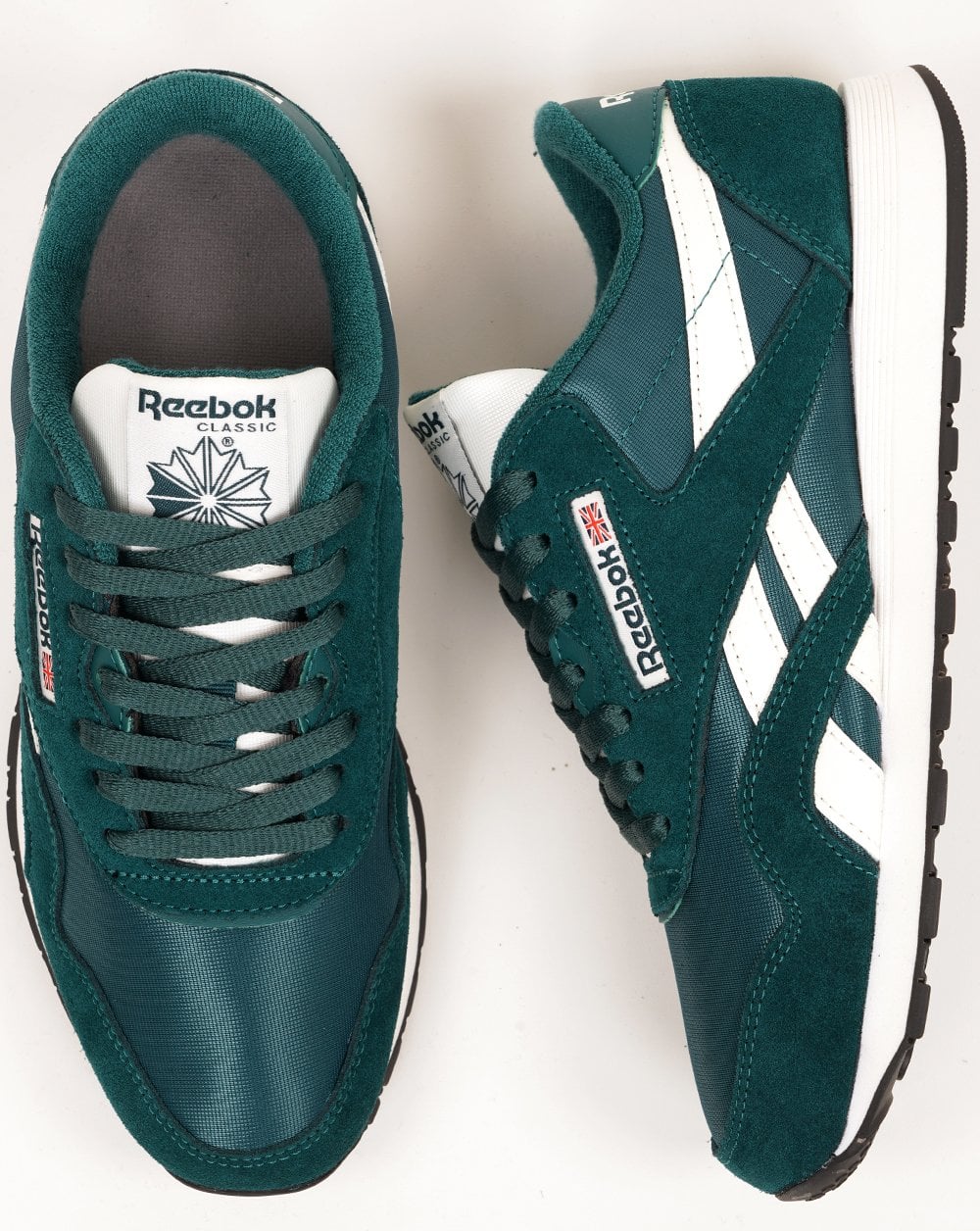 Reebok Classic Nylon Trainers Retro Teal Chalk - Image 4