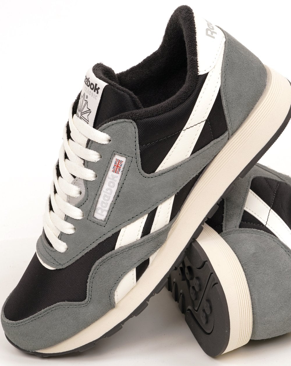 Reebok Classic Nylon Trainers Washed Black/dark Fog/chalk
