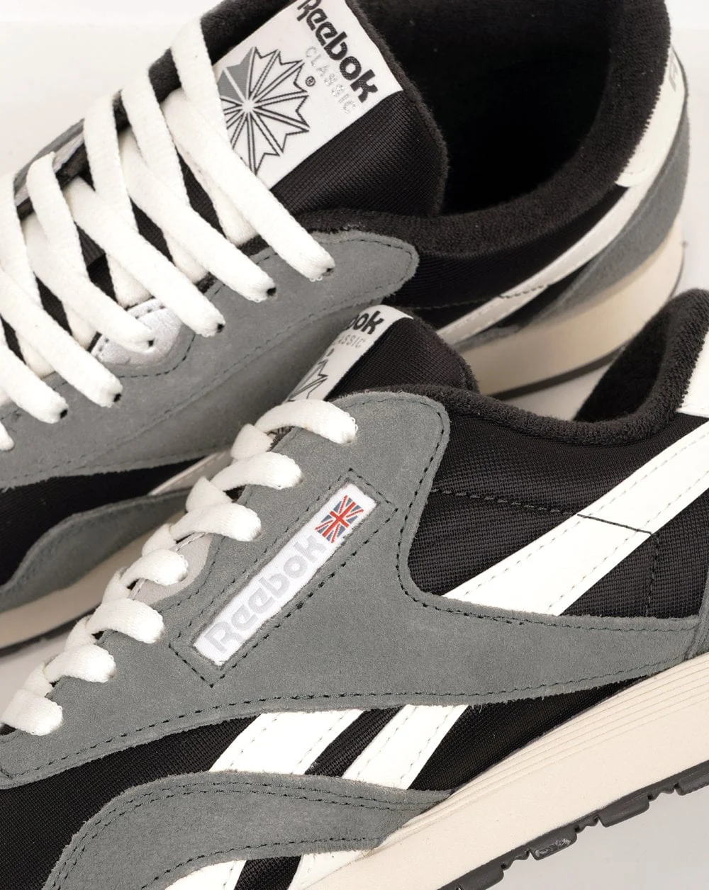 Reebok Classic Nylon Trainers Washed Black/dark Fog/chalk - Image 3