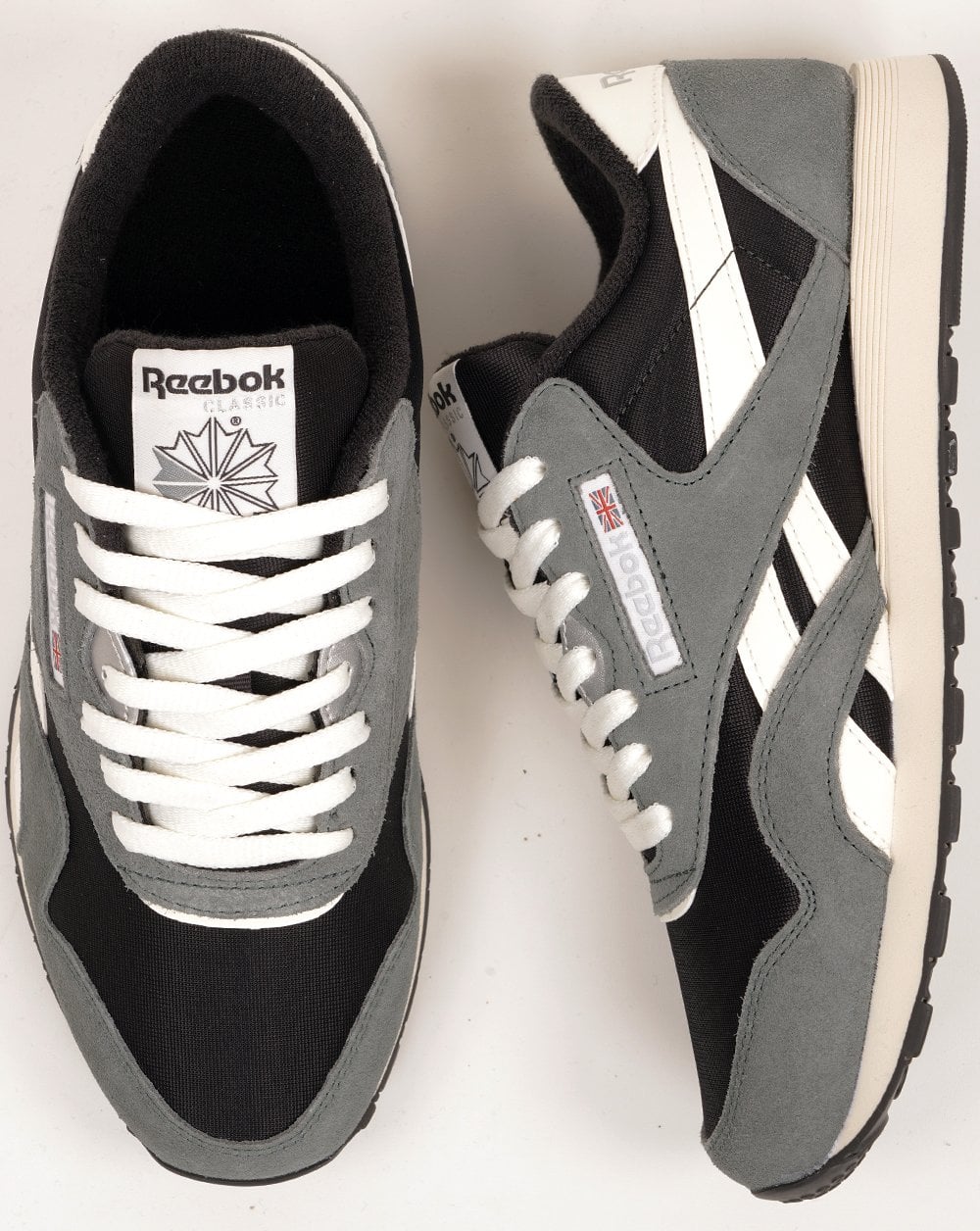 Reebok Classic Nylon Trainers Washed Black/dark Fog/chalk - Image 4