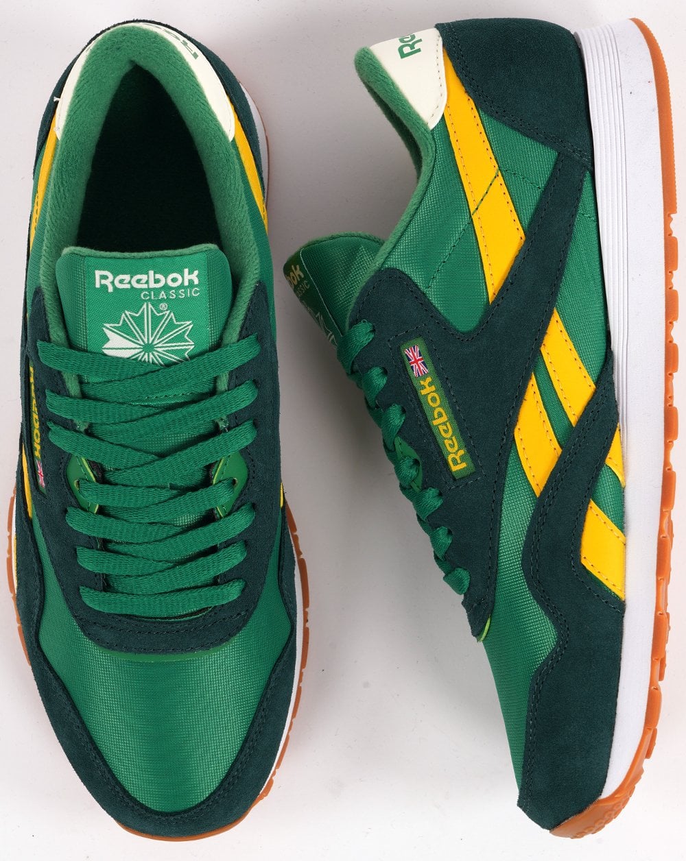 Reebok Classic Trainers Green Yellow - Image 3