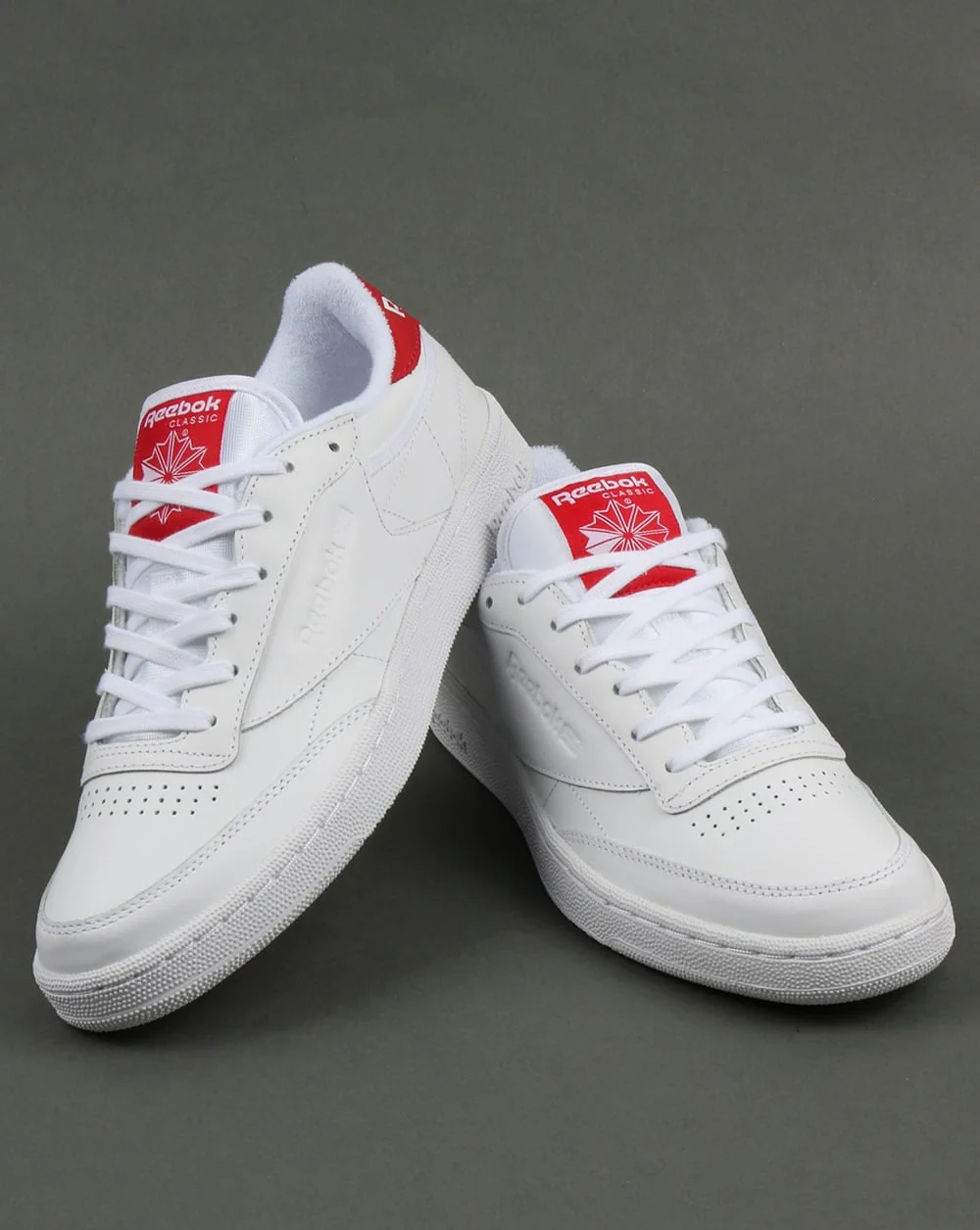 Reebok Club C 85 Retro Trainers White/Red - Image 3
