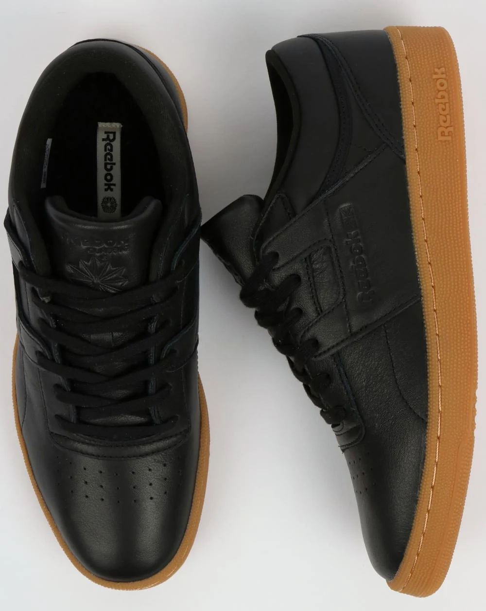 Reebok Club Workout Trainers Black/Gum - Image 2
