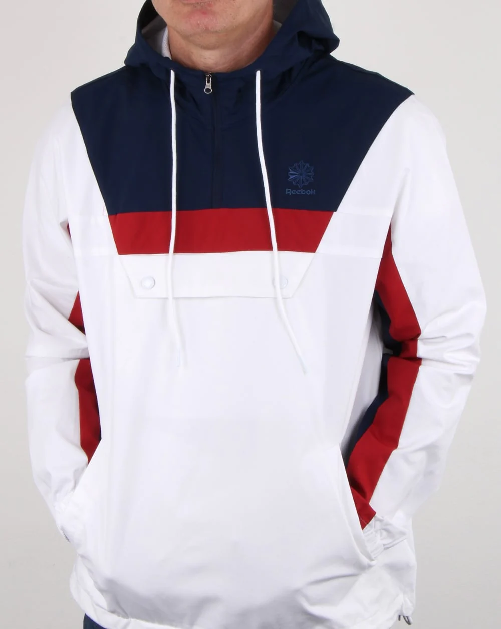 Reebok Ef Half Zip Anorak White/navy/red - Image 4