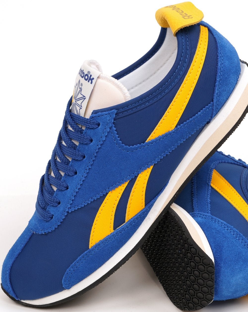 Reebok R400 Trainers Vivid Blue - Golden Yellow - Image 3