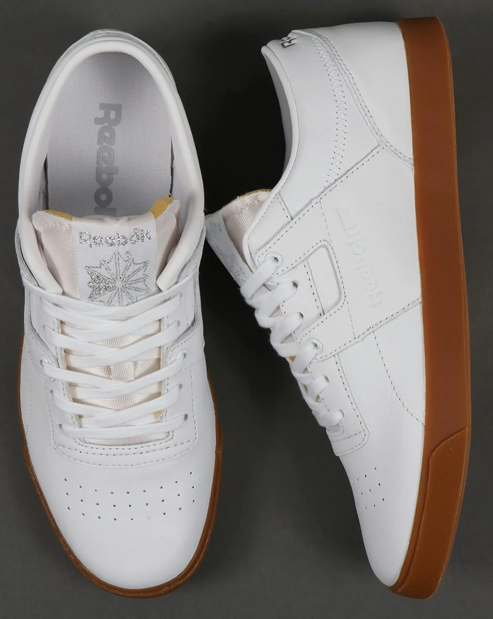 Reebok Workout Low CLN FVS Trainers White/Silver/Gum - Image 2