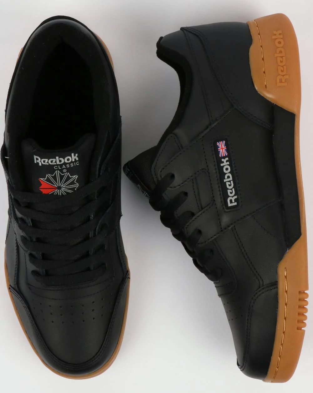 Reebok Workout Plus Trainers Black/Carbon/Gum - Image 2