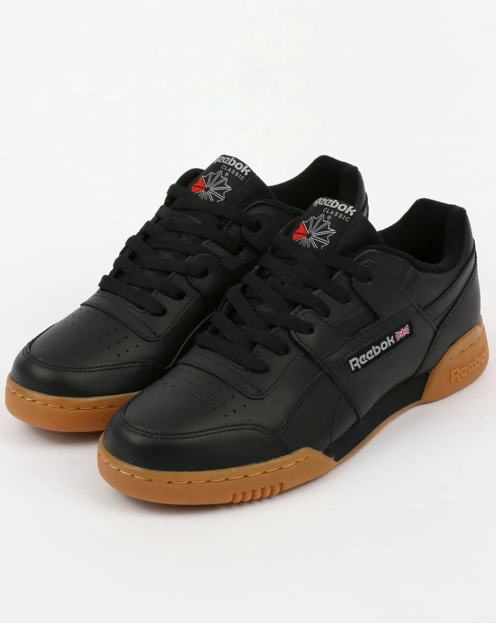 Reebok Workout Plus Trainers Black/Carbon/Gum - Image 3