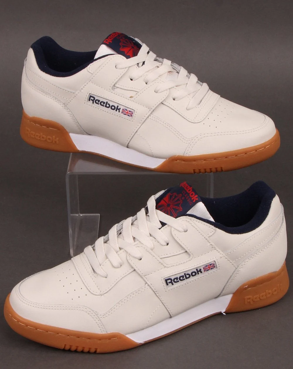 Reebok Workout Plus Trainers Chalk/Navy