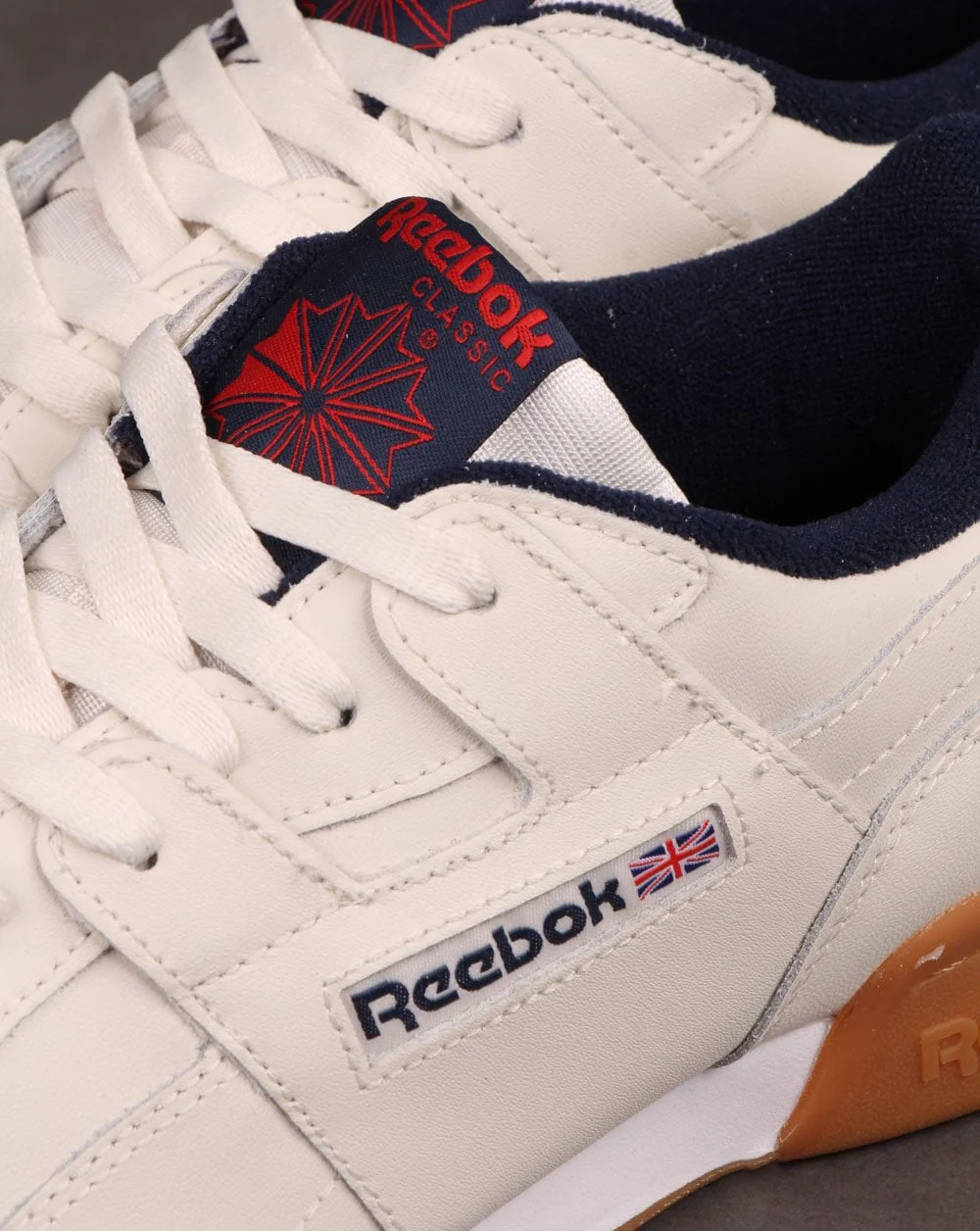 Reebok Workout Plus Trainers Chalk/Navy - Image 4
