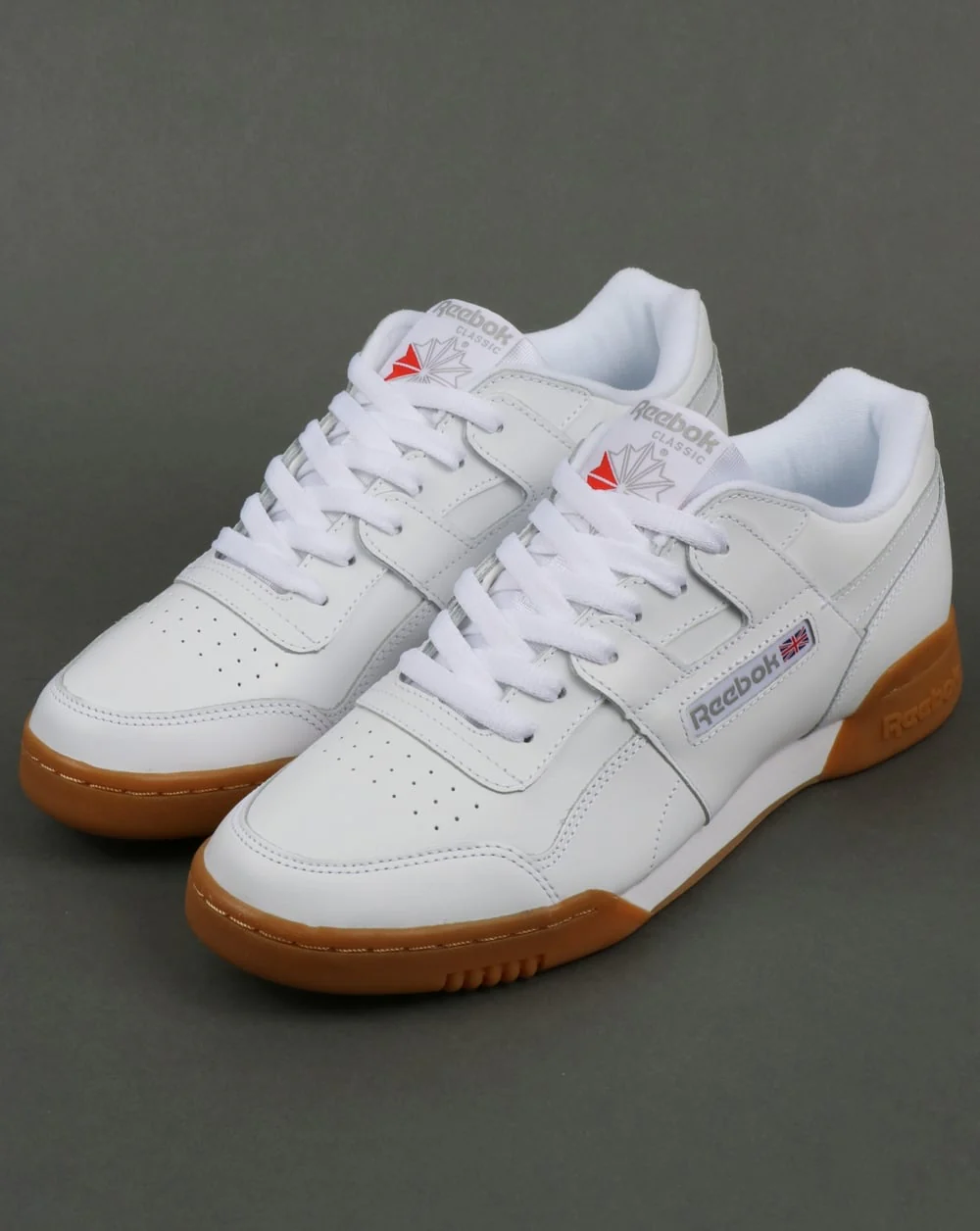 Reebok Workout Plus Trainers White/Carbon/Gum - Image 3