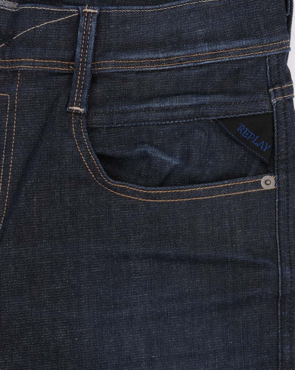 Replay Anbass Hyperflex Re-used Jeans Dark Blue - Image 3