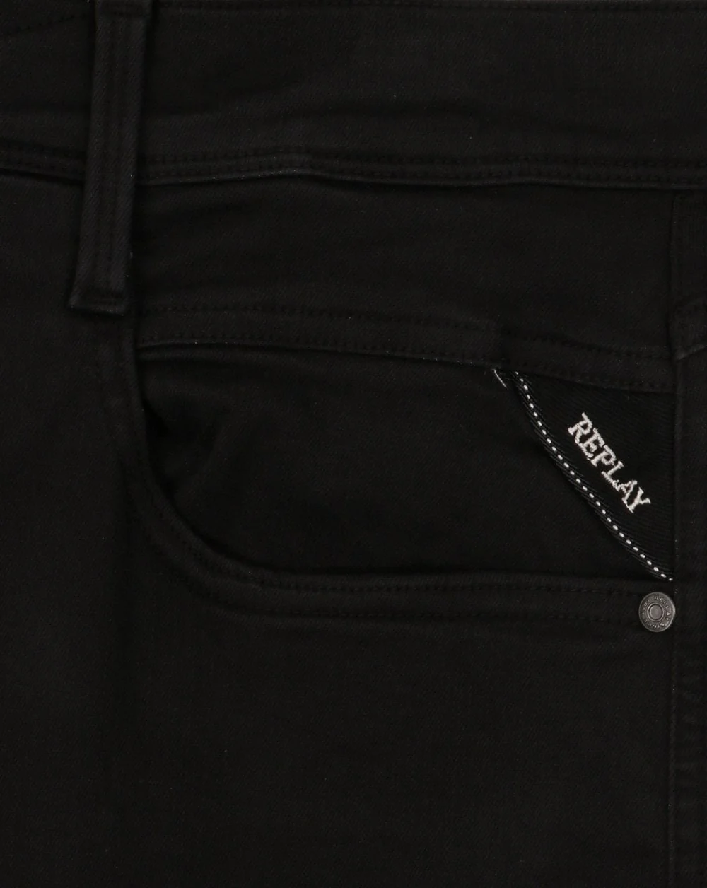 Replay Anbass Hyperflex Twill Jeans Black - Image 2