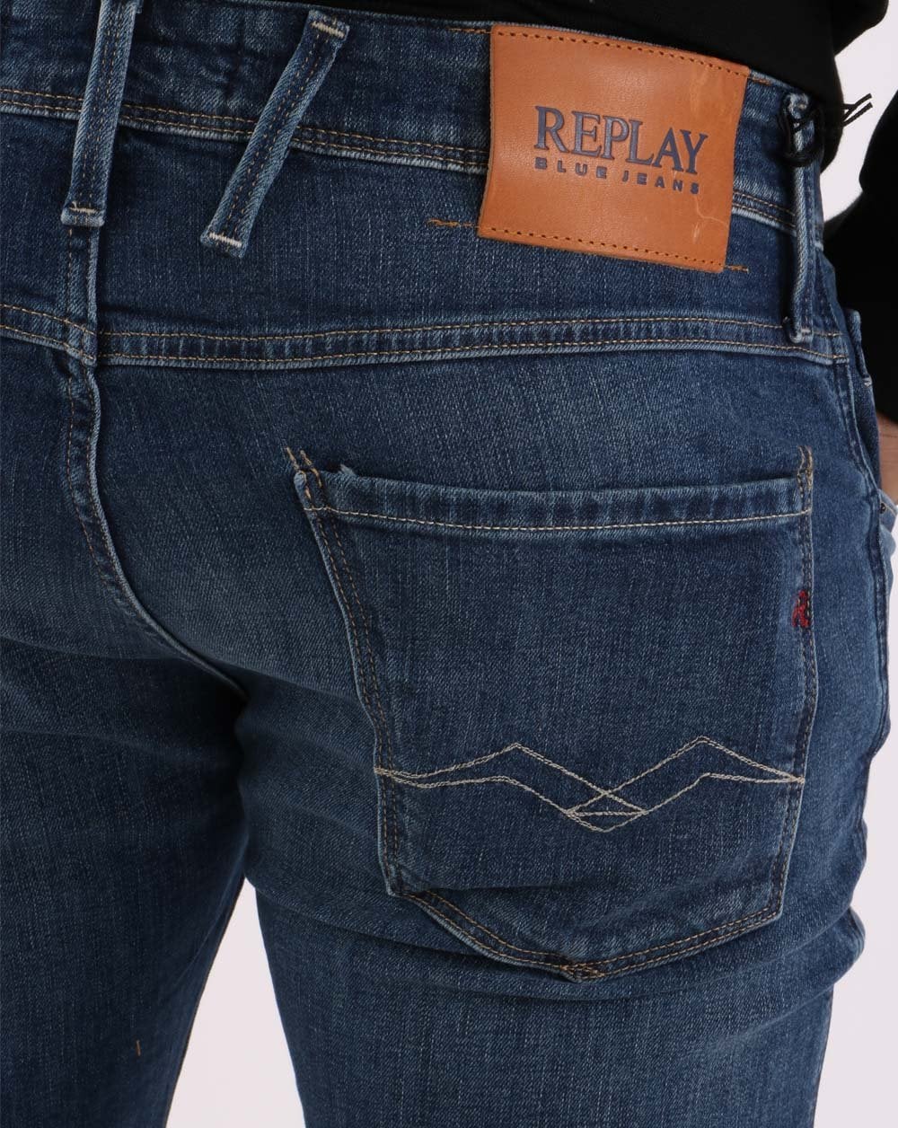 Replay Anbass Slim Fit Jeans Medieval Blue - Image 4