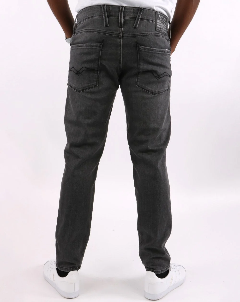 Replay Anbass Slim Fit Jeans Medium Grey - Image 3