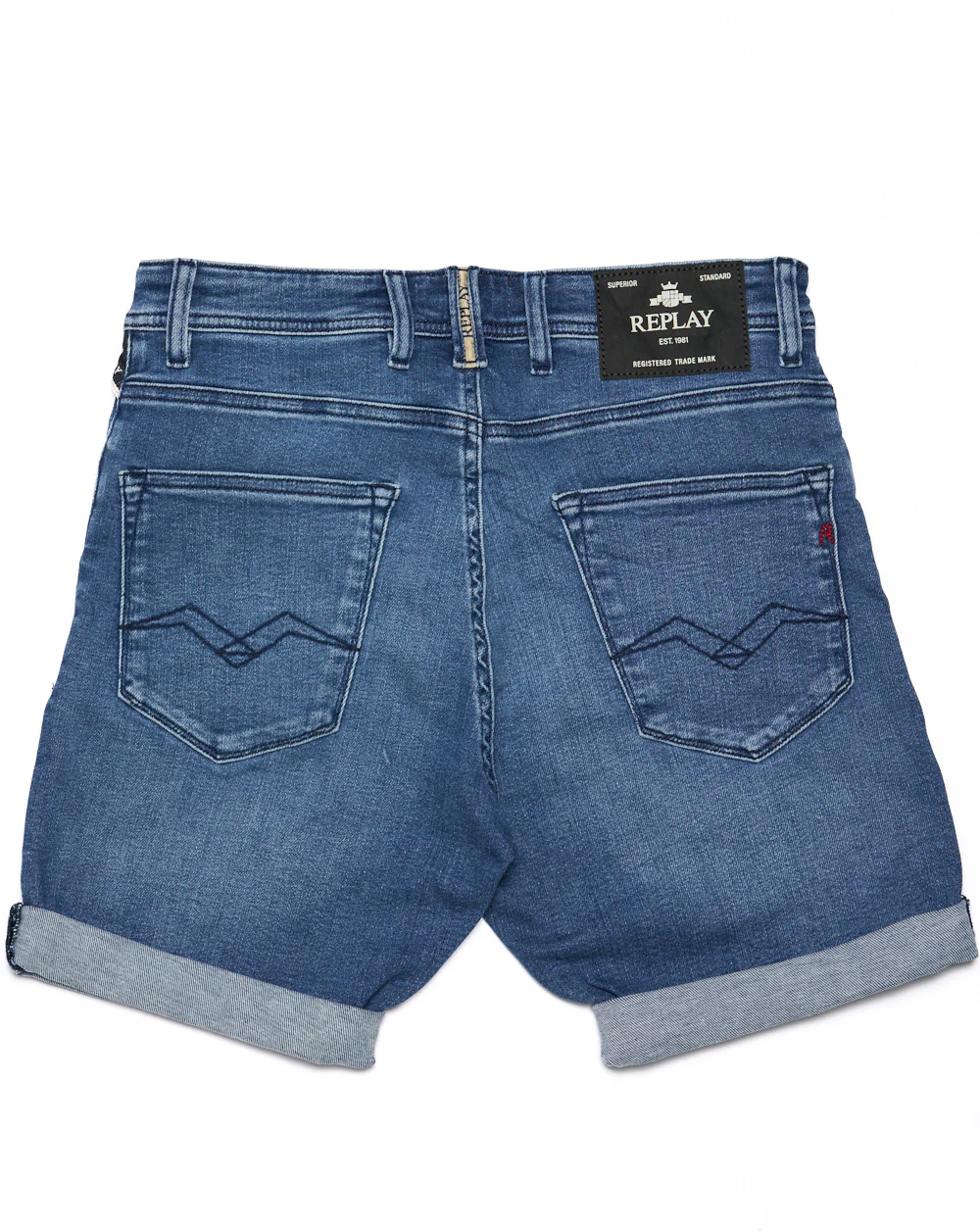 Replay RBJ.981 Tapered Fit Denim Shorts Medium Blue - Image 3