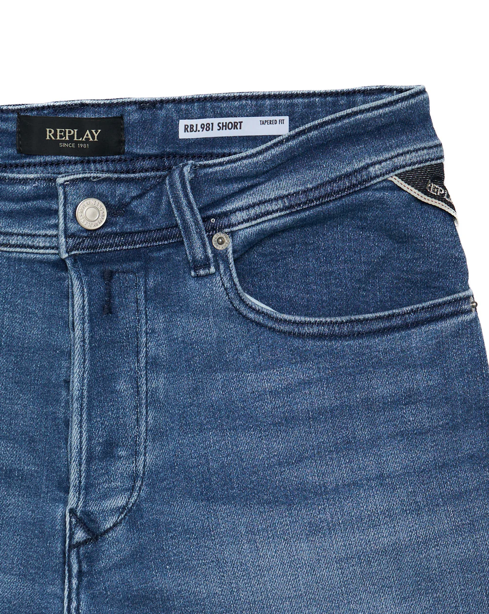 Replay RBJ.981 Tapered Fit Denim Shorts Medium Blue - Image 4