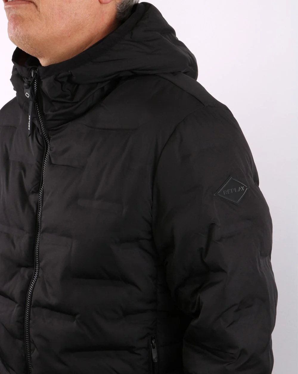 Replay Hooded Jacket Black - Image 2