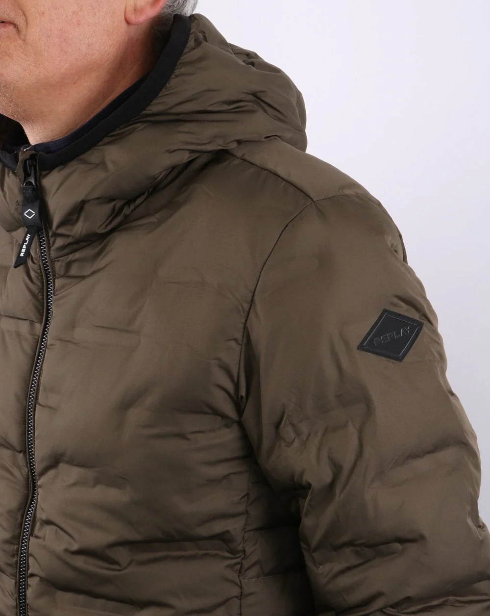 Replay Hooded Jacket Dark Olive - Image 2