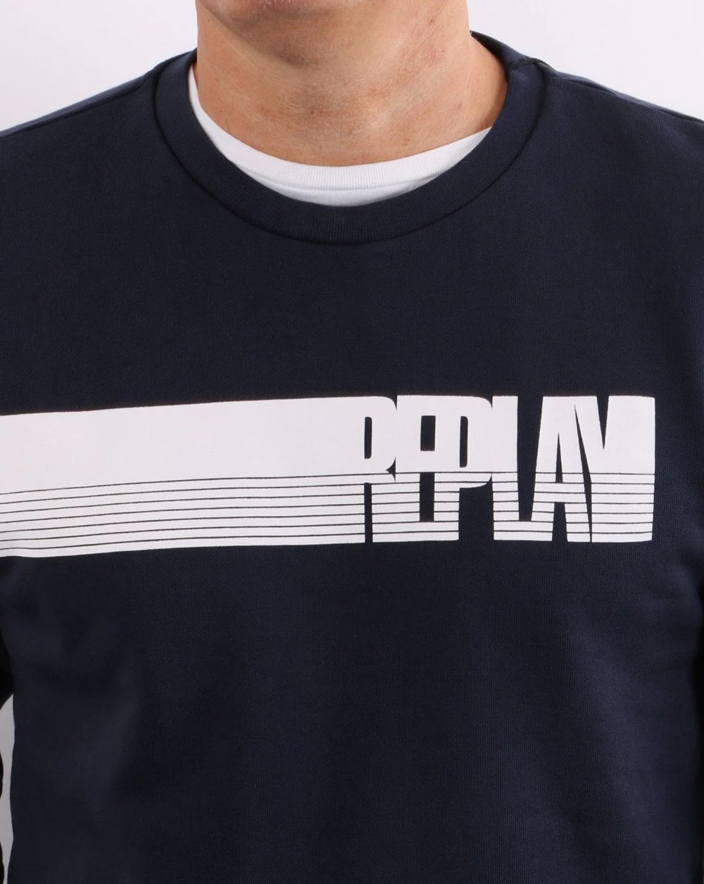 Replay Logo Sweatshirt Navy Blue - Image 2