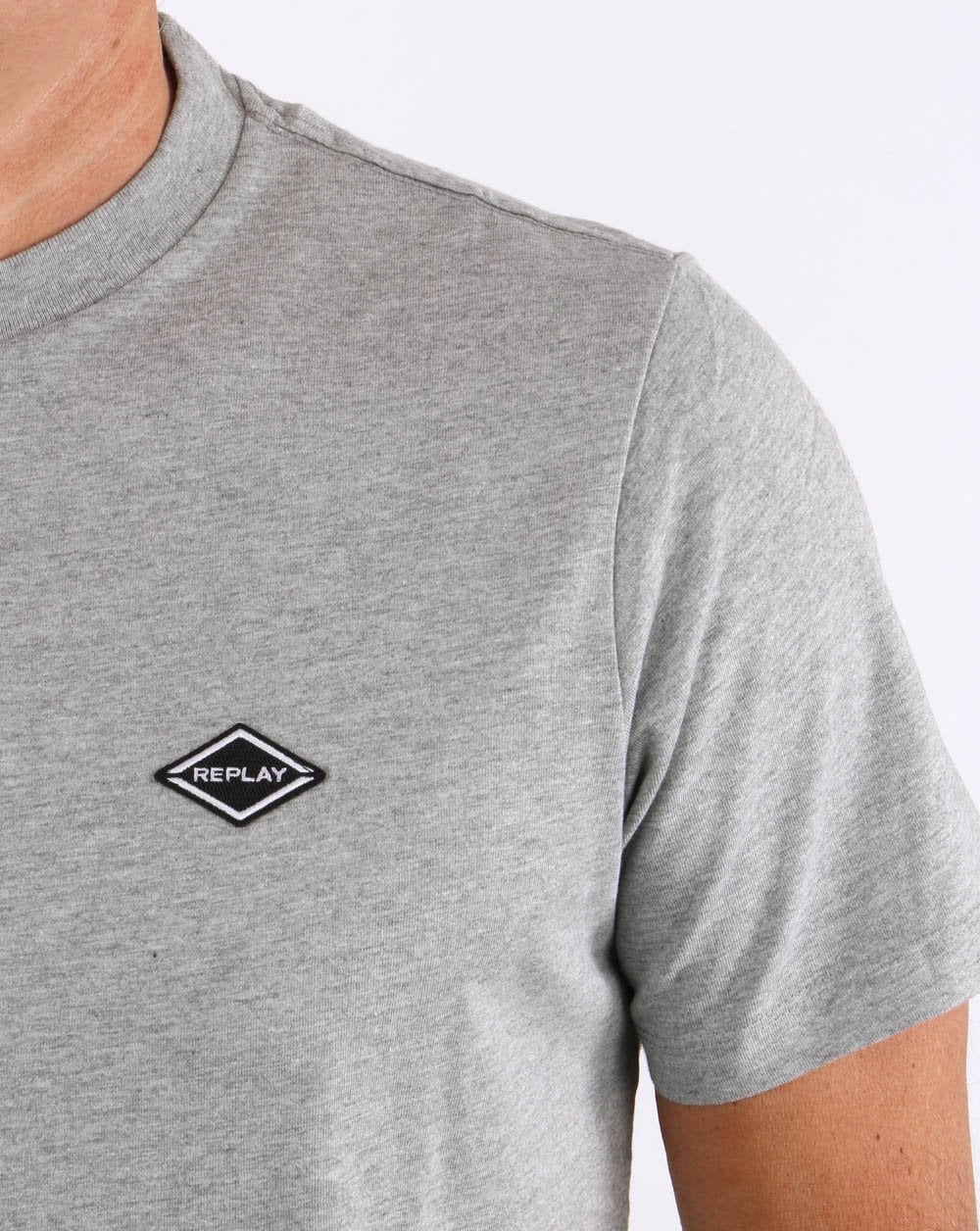 Replay Logo T-shirt Grey Melange - Image 2
