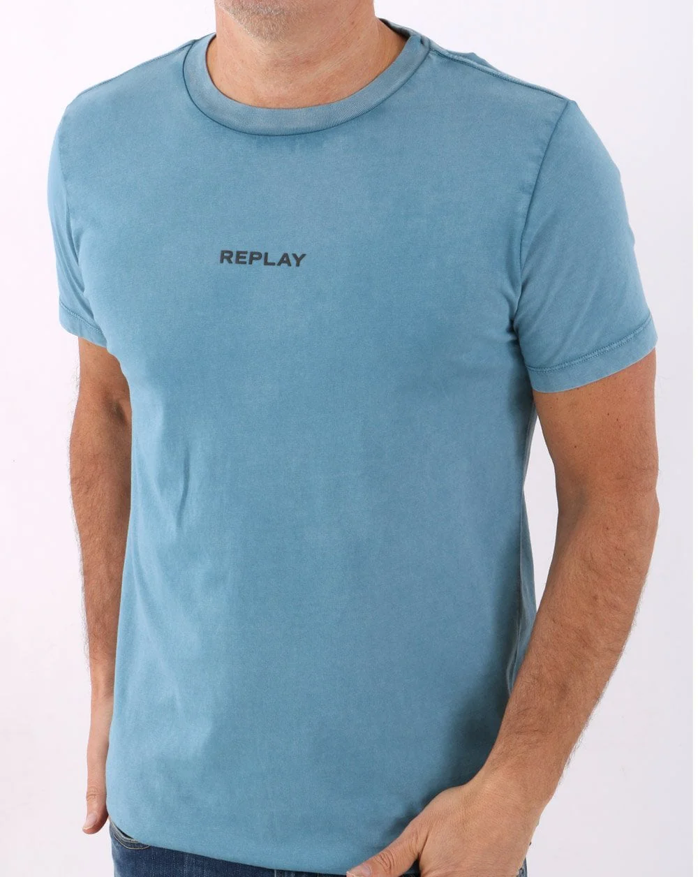 Replay T-shirt Cobalt Blue - Image 4