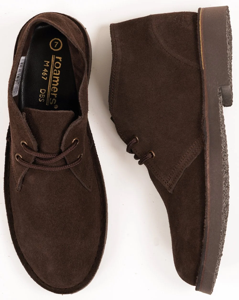 Roamers Iconic Suede Desert Boots Dark Brown - Image 3