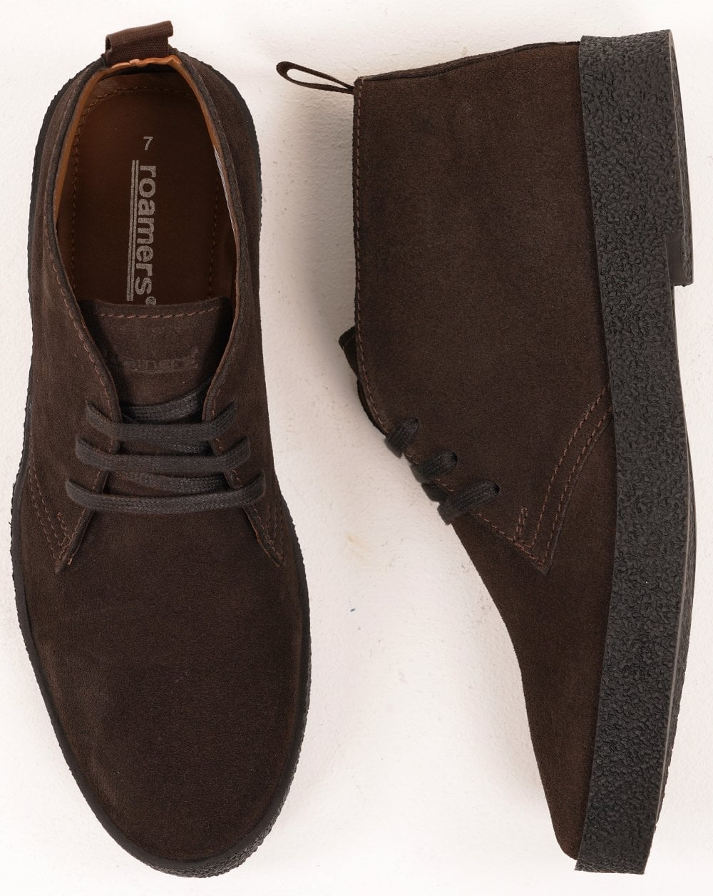 Roamers Revolver Suede Boots Chocolate Brown - Image 3