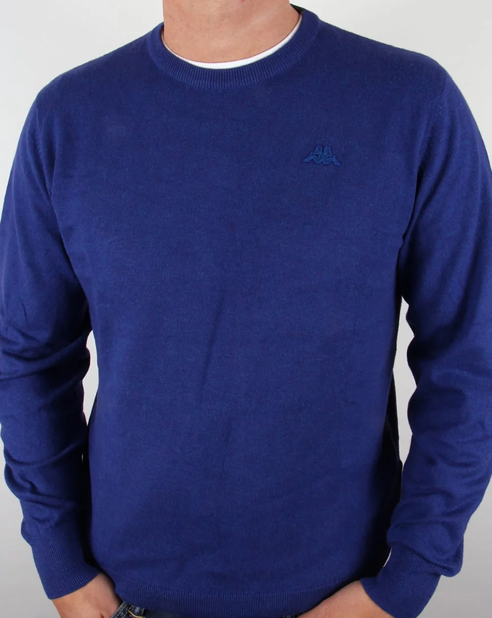 Robe Di Kappa Cotton Cashmere Crew Neck Jumper Dark Royal Blue