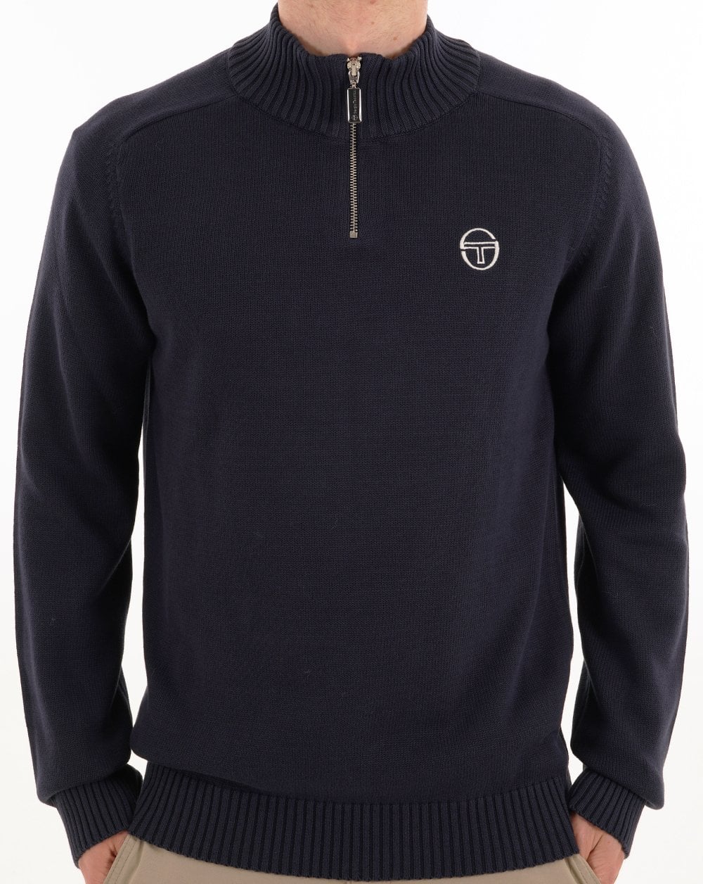 Sergio Tacchini 1/4 Zip Knit Navy - Image 3