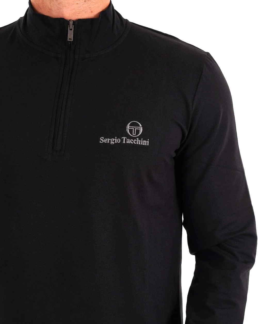 Sergio Tacchini 1/4 Zip Top Black - Image 3