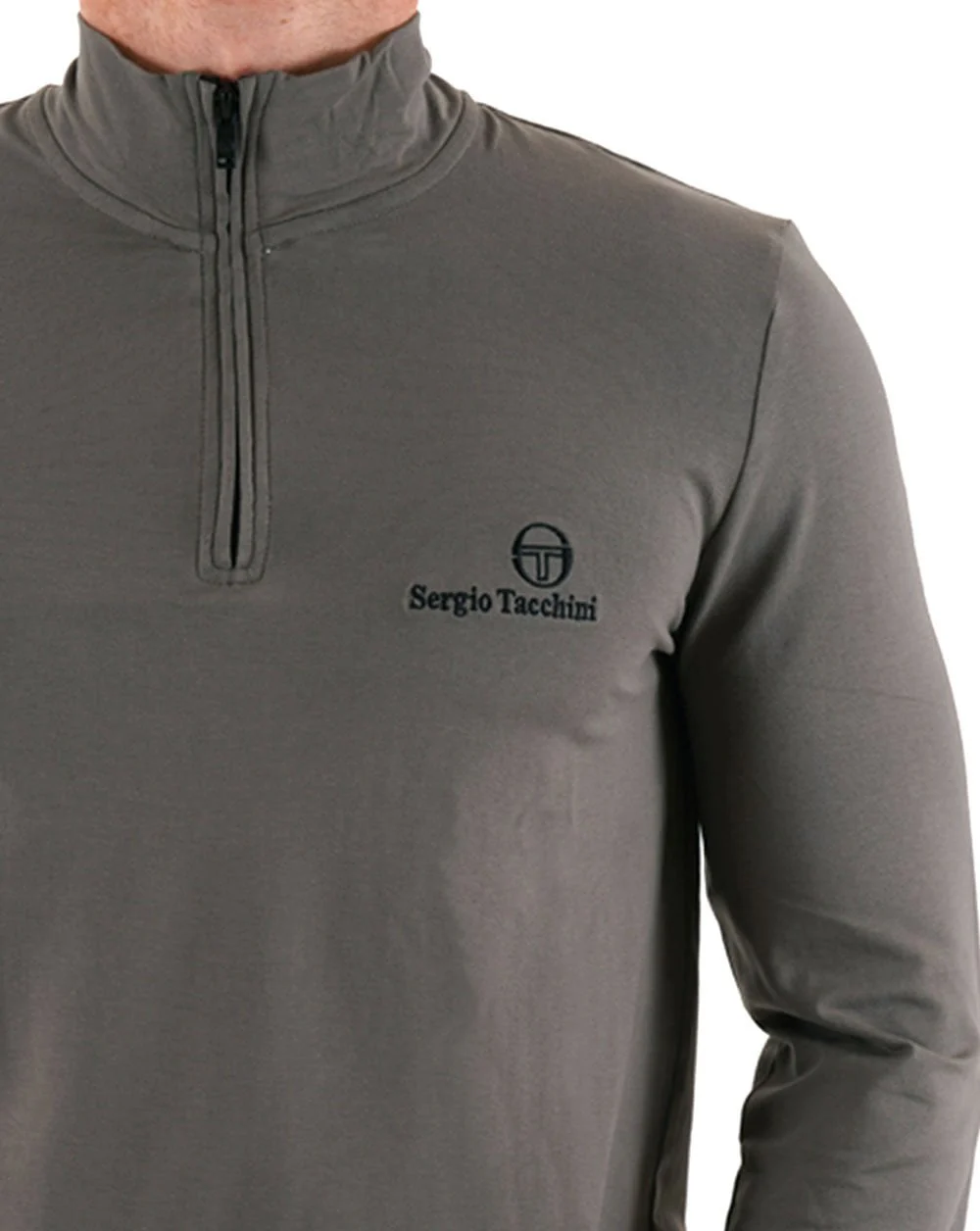Sergio Tacchini 1/4 Zip Top Charcoal - Image 3