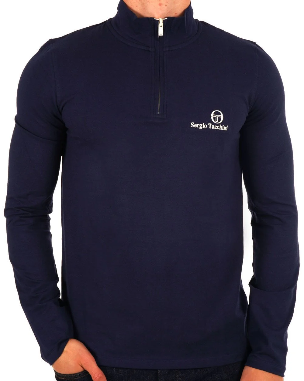 Sergio Tacchini 1/4 Zip Top Navy - Image 3