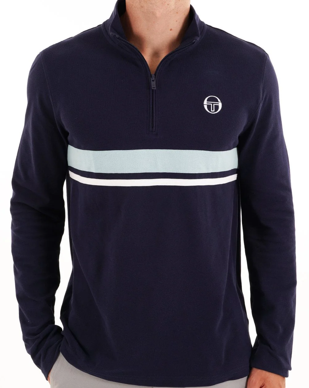 Sergio Tacchini 1/4 Zip Top Navy Sky - Image 2