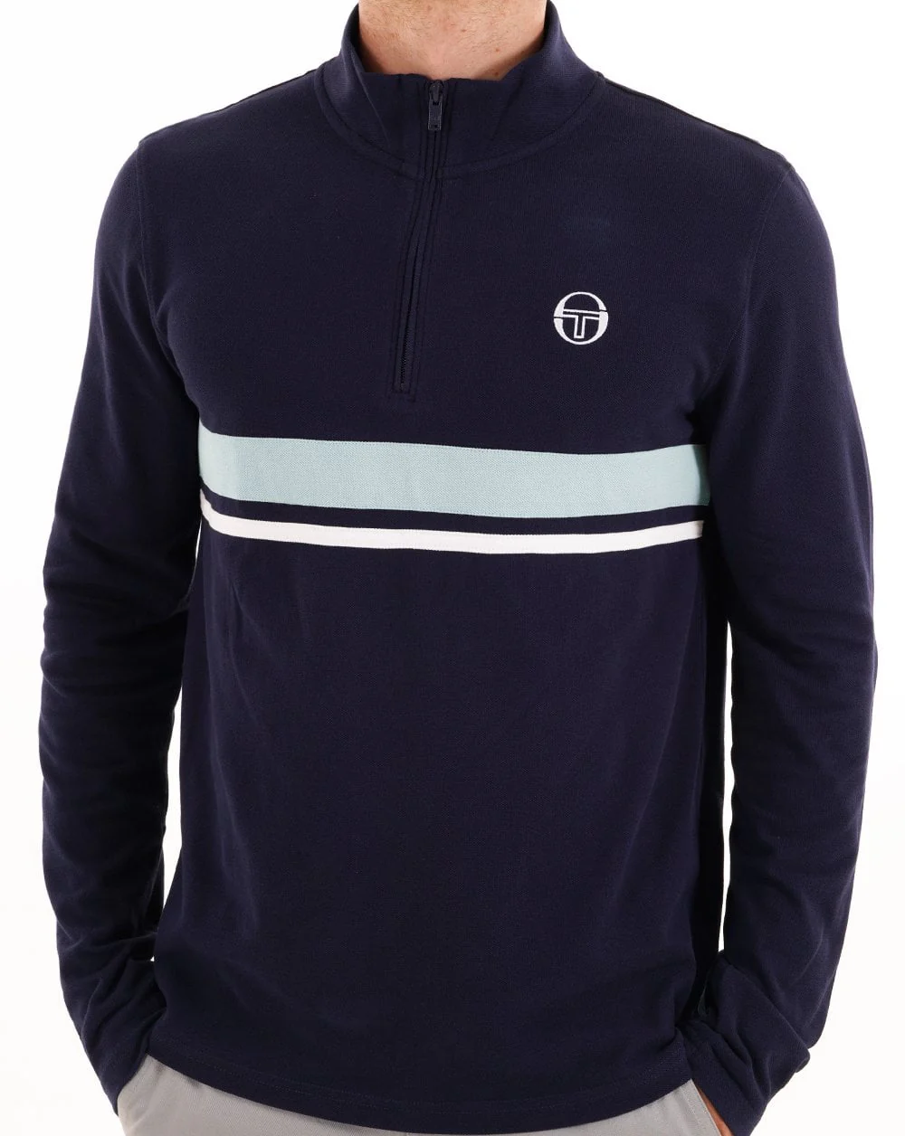 Sergio Tacchini 1/4 Zip Top Navy Sky - Image 3