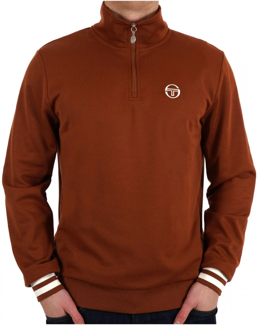 Sergio Tacchini 1/4 Zip Track Top Mocha - Image 2