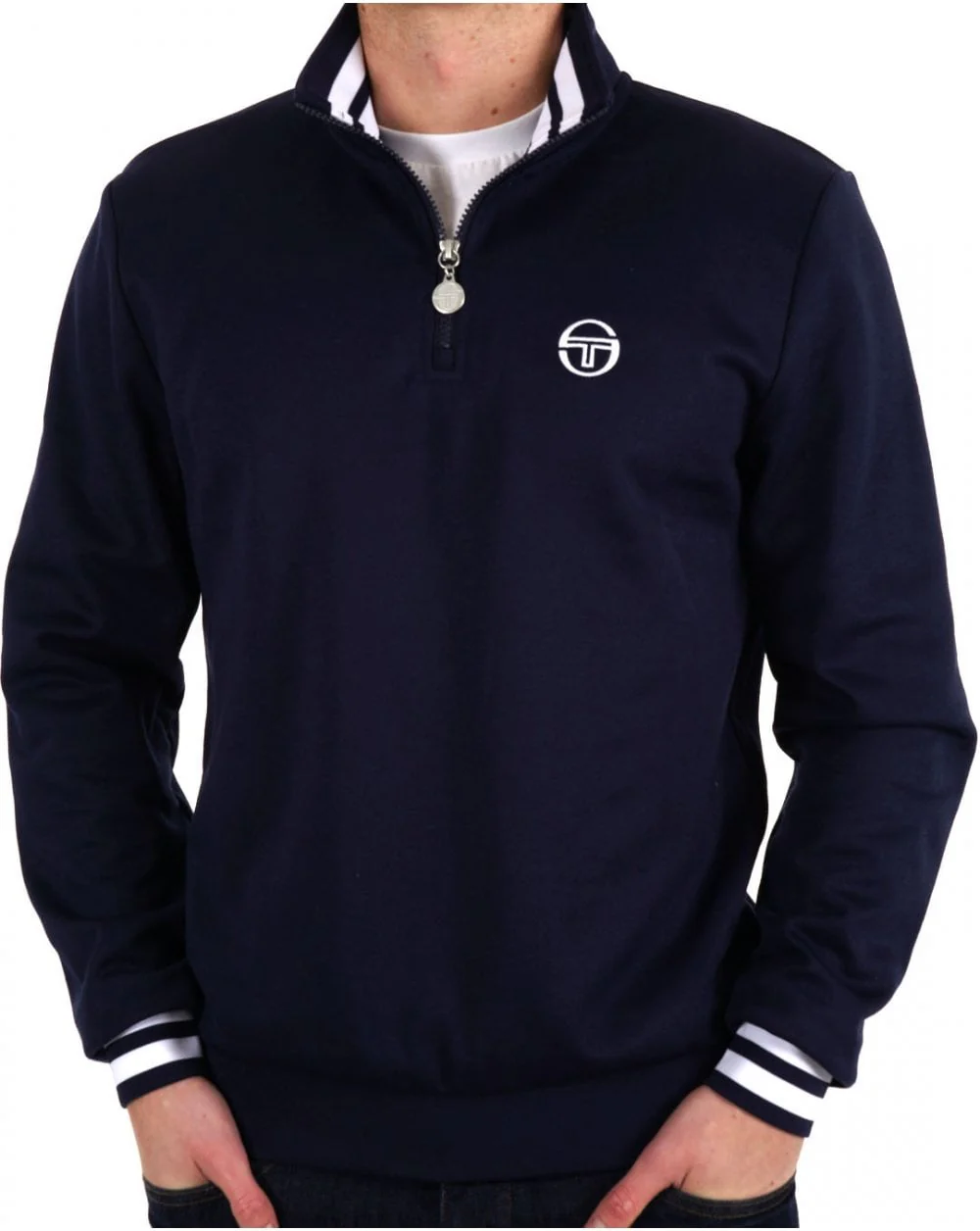 Sergio Tacchini 1/4 Zip Track Top Navy - Image 2