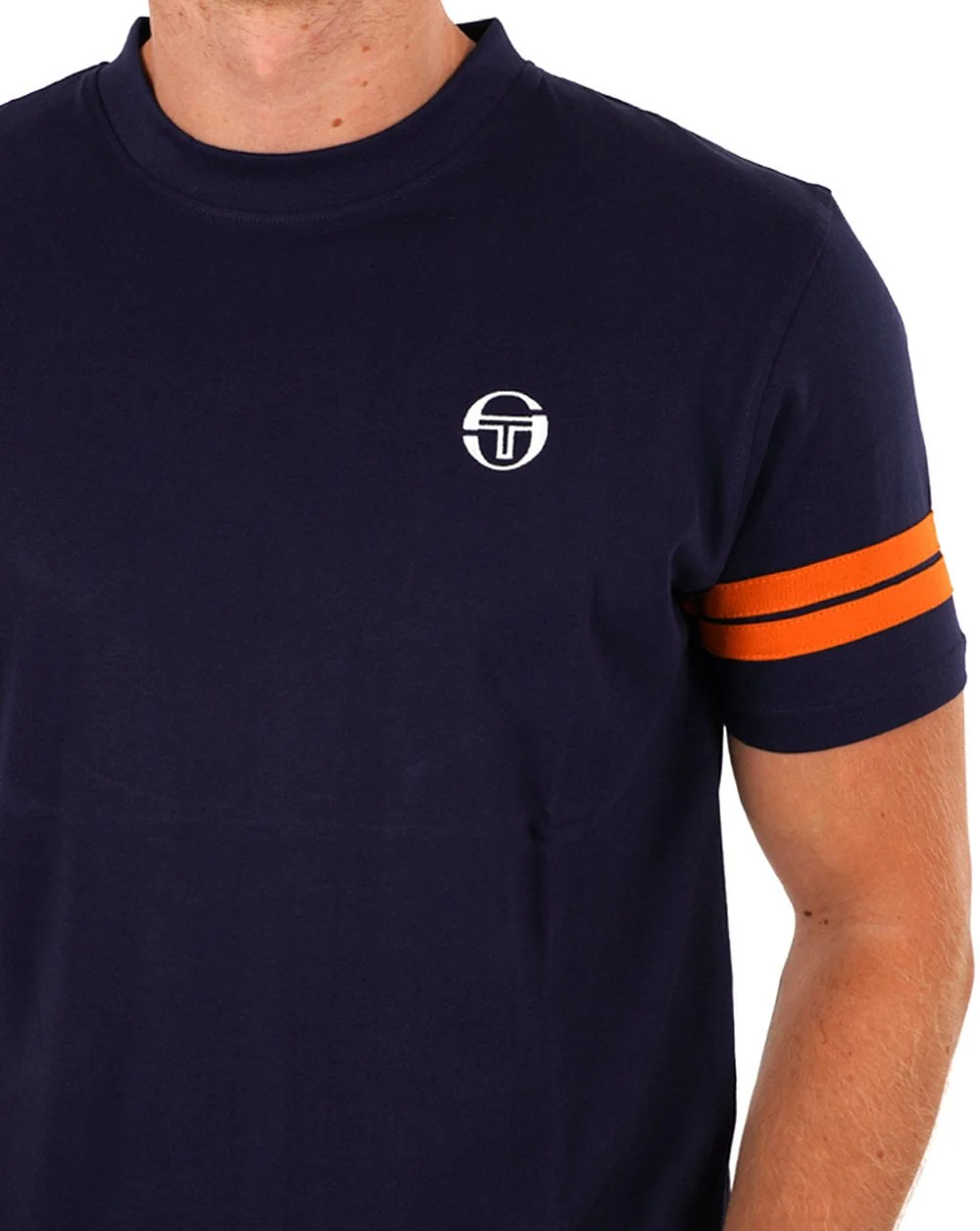 Sergio Tacchini 2 Stripe T Shirt Navy Blue - Image 2