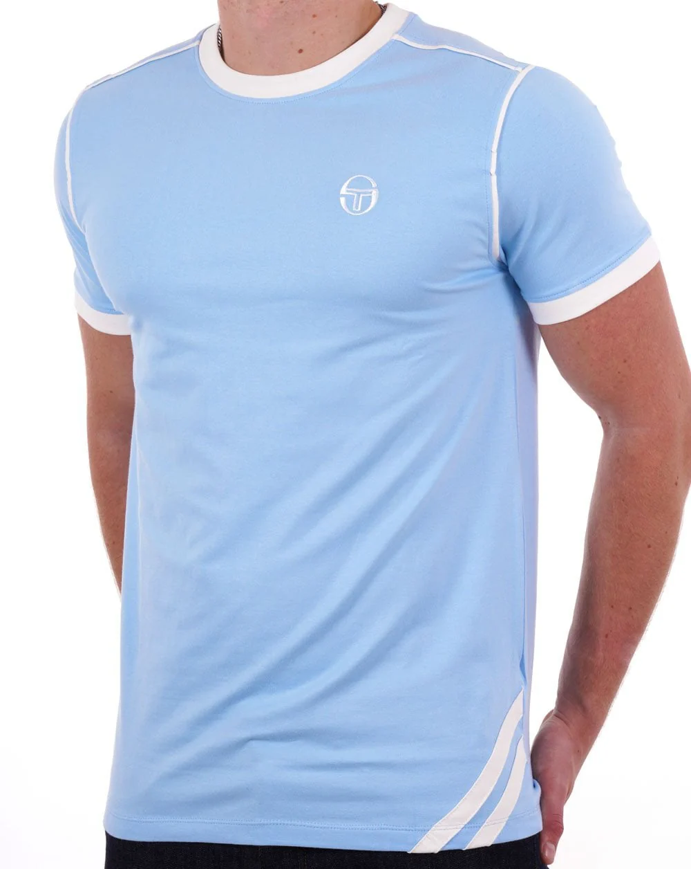 Sergio Tacchini 2 stripe T Shirt Sky Blue