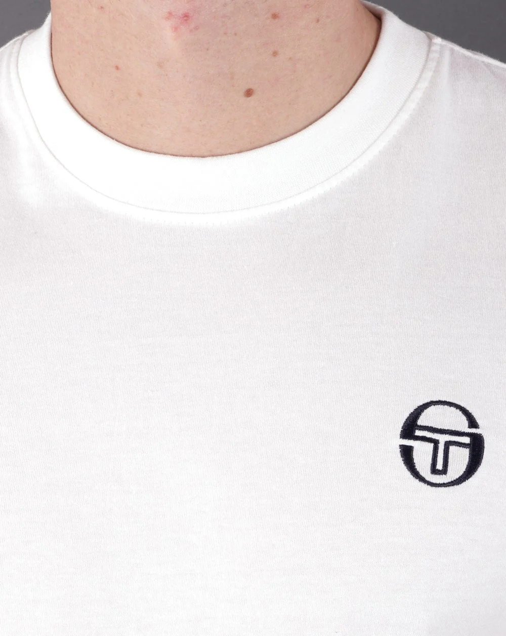 Sergio Tacchini 2 Stripe T Shirt White Navy - Image 2