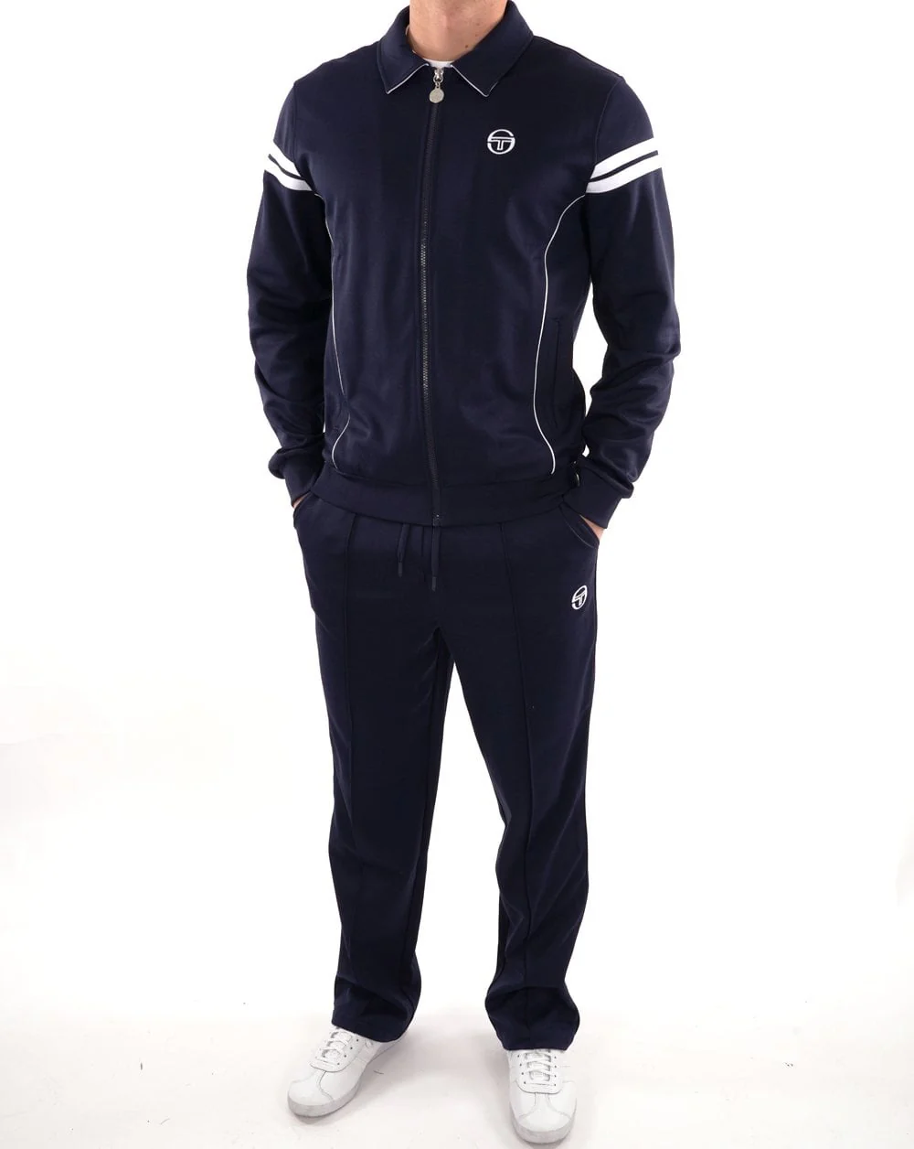 Sergio Tacchini 70s Track Top Navy Blue/White - Image 3
