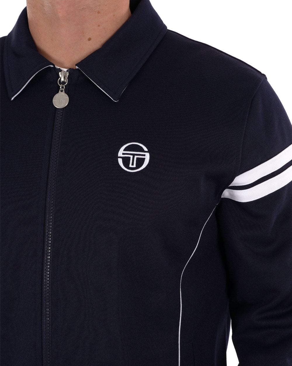 Sergio Tacchini 70s Track Top Navy Blue/White - Image 4