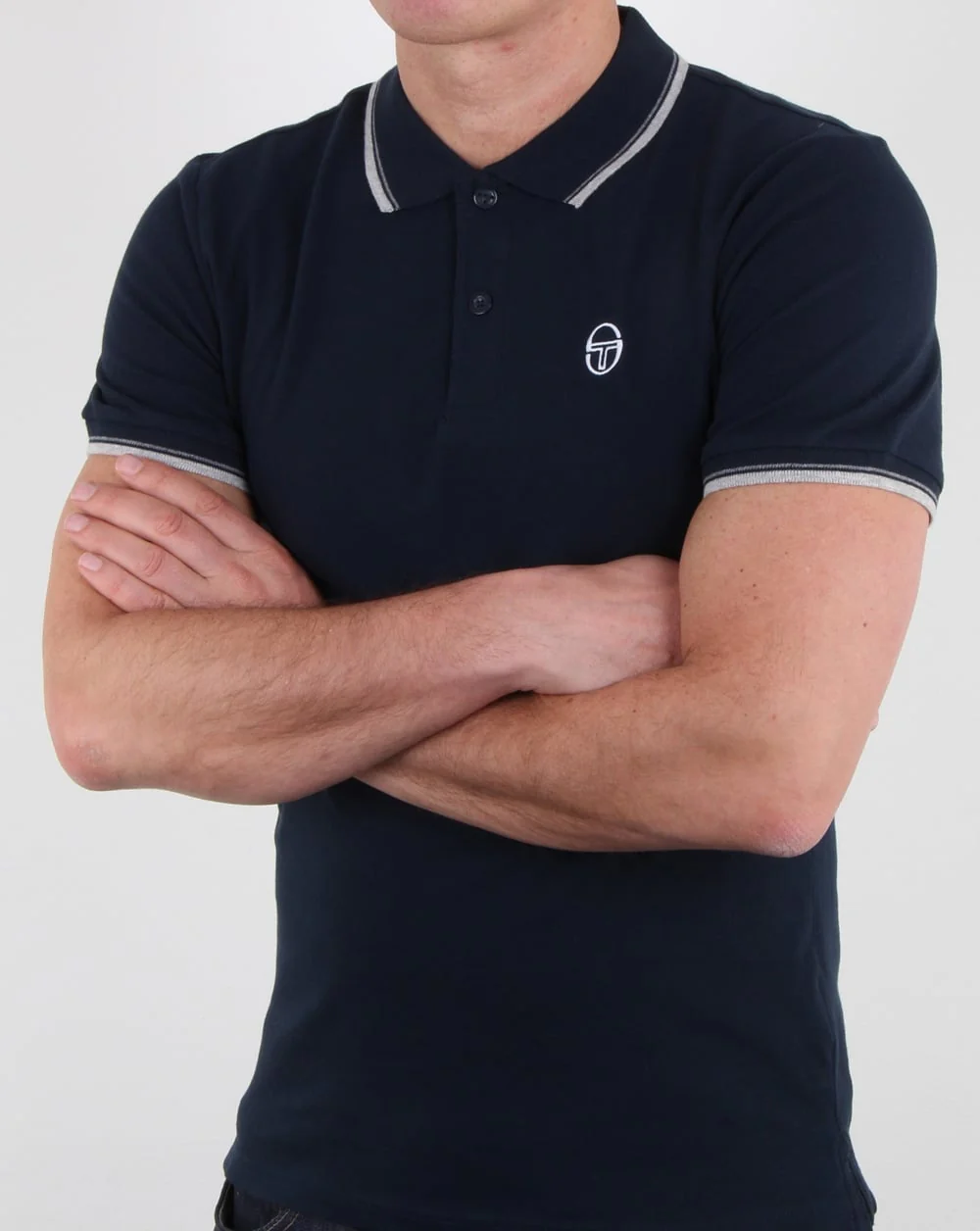 Sergio Tacchini 80s Tipped Polo Shirt Navy - Image 3