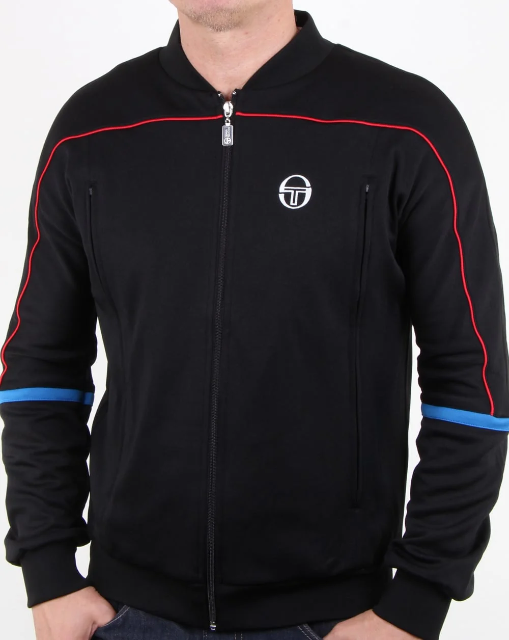 Sergio Tacchini Amiscora Track Top Black/royal Blue - Image 2