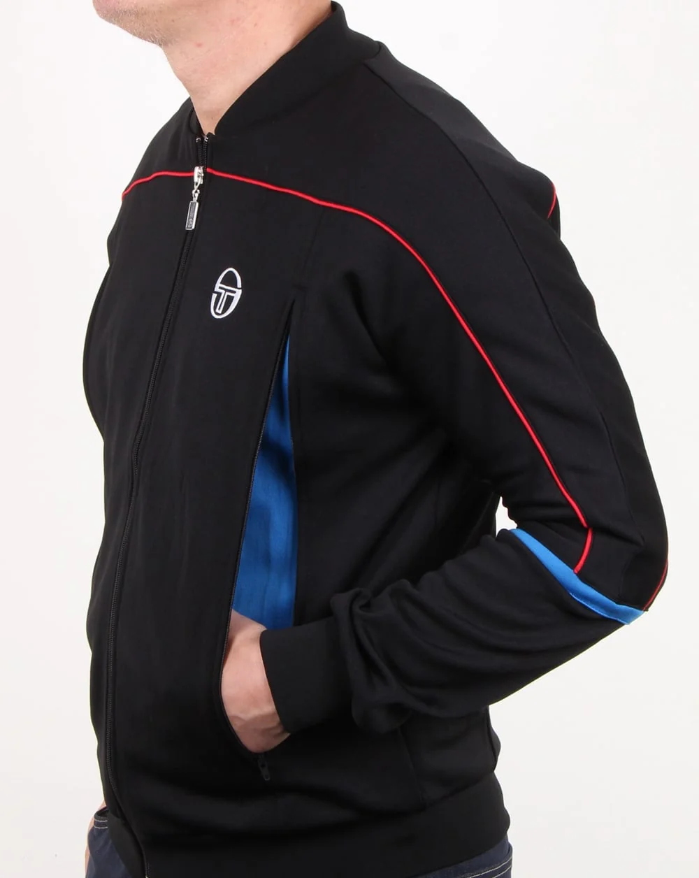 Sergio Tacchini Amiscora Track Top Black/royal Blue - Image 4