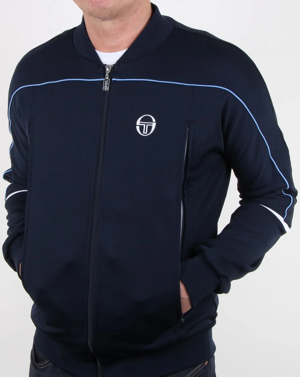 Sergio Tacchini Amiscora Track Top Navy/white - Image 3