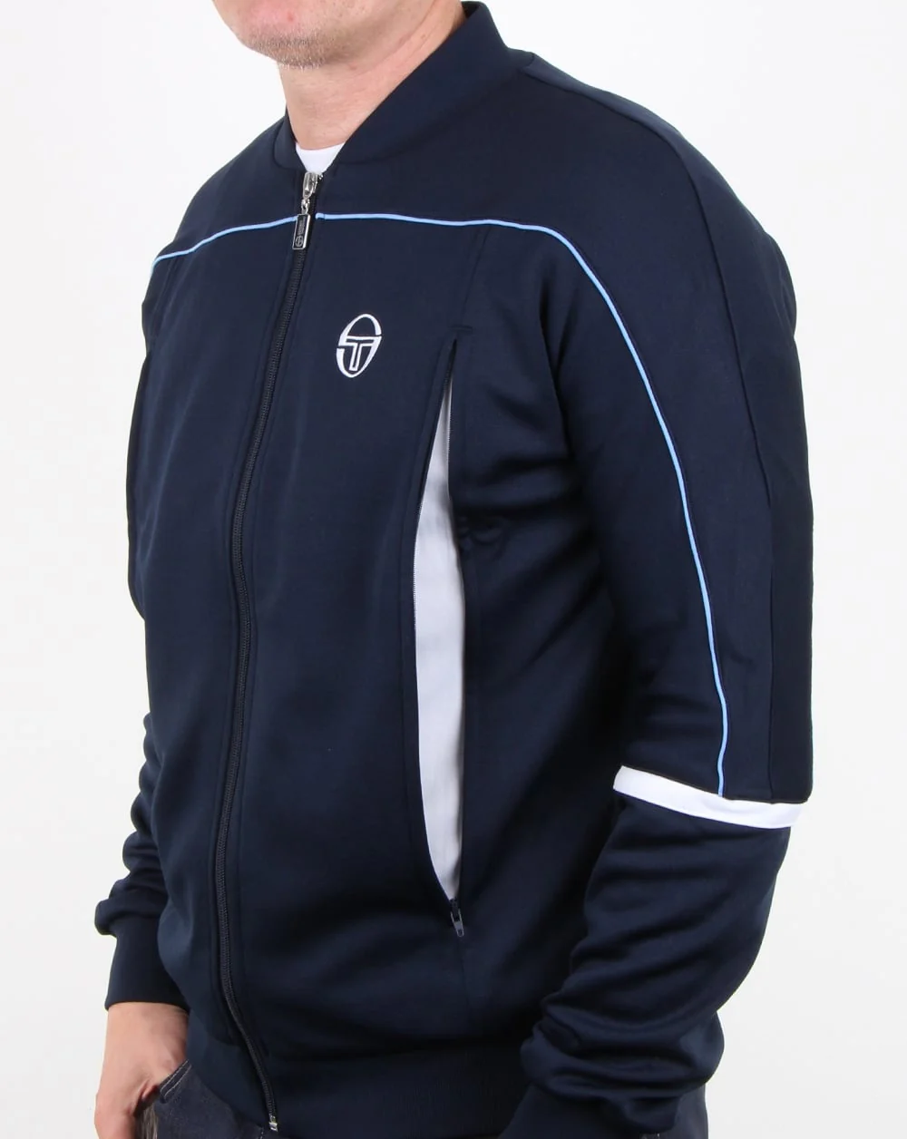Sergio Tacchini Amiscora Track Top Navy/white - Image 4