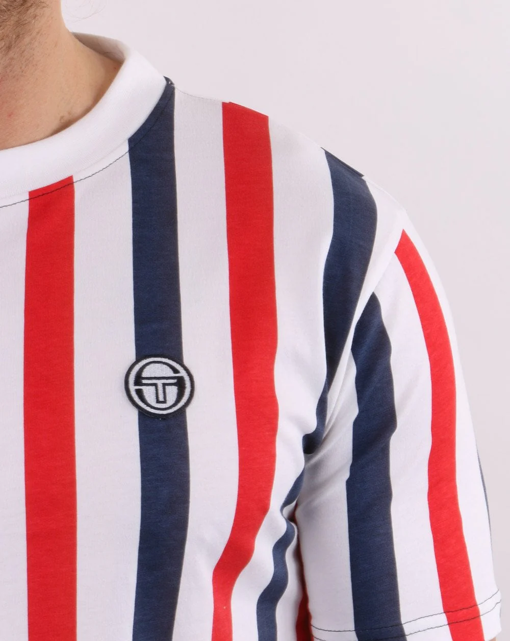 Sergio Tacchini Anzi T Shirt White/Red/Navy - Image 2