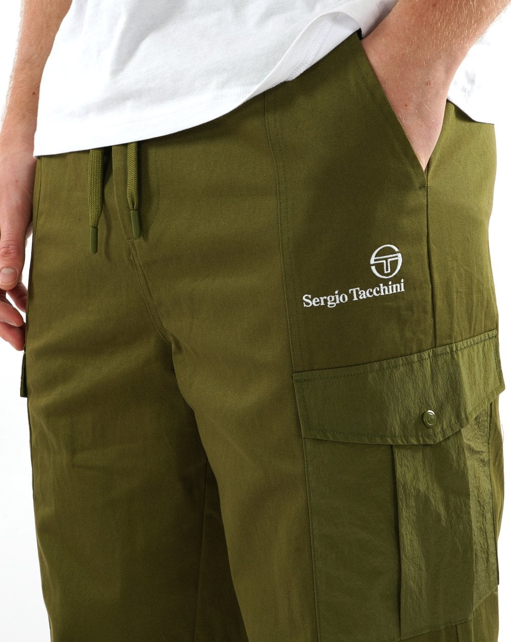 Sergio Tacchini Canvas Cargo Pants Khaki - Image 2