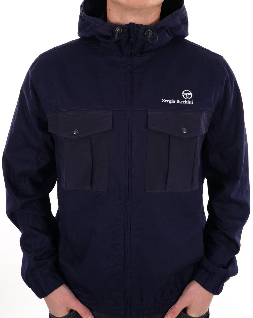 Sergio Tacchini Canvas Mix Jacket Navy